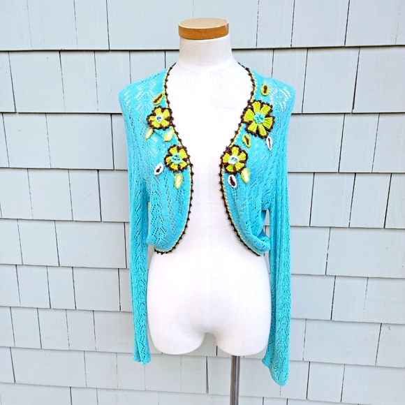 NADINE* Embroidered Crop Cardigan - Picture 2 of 5